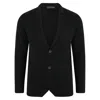 Paul James Knitwear Mens Lightweight Cotton Cornelius Formal Knitted Blazer - Black In Black