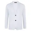 Paul James Knitwear Mens Lightweight Cotton Cornelius Formal Knitted Blazer - White In White