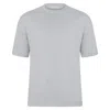 Paul James Knitwear Mens Lightweight Cotton Ewan Oversized Knitted T-shirt - Light Grey