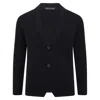 Paul James Knitwear Mens Lightweight Extra Fine Merino Wool Massimo Knitted Blazer - Black
