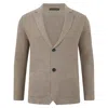 Paul James Knitwear Mens Lightweight Jaspe Cotton Ezra Knitted Blazer - Brown Jaspe