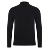 Paul James Knitwear Mens Lightweight Merino Cashmere Tristan Mock Turtle Neck Jumper - Black In Black
