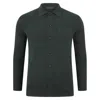 Paul James Knitwear Mens Midweight Cotton Benjamin Work Shirt - Green Jaspe