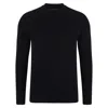 Paul James Knitwear Mens Midweight Cotton Byrne Ribbed Mock Turtle Neck Jumper - Black In Black
