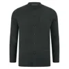 Paul James Knitwear Mens Midweight Cotton Jaipur Knitted Nehru Jacket - Green Jaspe