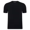 Paul James Knitwear Mens Midweight Julius Cotton Knitted T-shirt - Black In Black