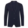 Paul James Knitwear Mens Midweight Lambswool Benedict Knitted Blazer - Oxford Blue