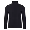 Paul James Knitwear Mens Midweight Pure Cotton Roll Neck Christopher Cable Jumper - Black In Multi