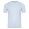 Paul James Knitwear Mens Ultra Fine Cotton Eduardo Knitted Pocket T-shirt - Pale Blue In Blue