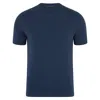 Paul James Knitwear Mens Ultra Fine Cotton Hudson High V Neck Knitted T-shirt - Blue Melange In Blue