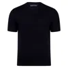 Paul James Knitwear Mens Ultra-fine Cotton Hugo Knitted T-shirt - Black In Black