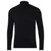 Paul James Knitwear Mens Ultra Fine Cotton Mock Turtle Neck Spencer Jumper - Black In Black