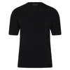 Paul James Knitwear Mens Ultra Fine Cotton Silas Oversized Knitted T-shirt - Black In Black