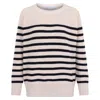 Paul James Knitwear Neutrals / Black Womens Cotton Ribbed Breton Tiana Jumper - Ecru In Black