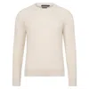 Paul James Knitwear Neutrals Mens Chunky Merino Wool Smith Fisherman Rib Knit Jumper - Ecru In Beige