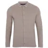 Paul James Knitwear Neutrals Mens Cotton Arthur Knitted Shirt - Fawn