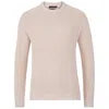 Paul James Knitwear Neutrals Mens Cotton Clark Fisherman Rib Knit Jumper - Ecru In Beige