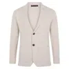 Paul James Knitwear Neutrals Mens Cotton Deconstructed Knitted Gabriel Blazer - Ecru In Beige