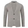 Paul James Knitwear Neutrals Mens Lightweight Extra Fine Merino Wool Massimo Knitted Blazer - Barley