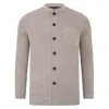 Paul James Knitwear Neutrals Mens Midweight Cotton Jaipur Knitted Nehru Jacket - Natural