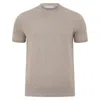 Paul James Knitwear Neutrals Mens Midweight Julius Cotton Knitted T-shirt - Natural