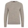 Paul James Knitwear Neutrals Mens Sheepsoft British Wool Byron Fisherman Rib Knit Jumper - Ecru In Beige