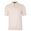 Paul James Knitwear Neutrals Mens Ultra Fine Cotton Earl Short Sleeve Polo Shirt  - Ecru In Beige