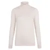 Paul James Knitwear Neutrals Women's Terri Ultra-fine Cotton Roll Neck Long Sleeve Jumper - Ecru In Beige