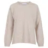 Paul James Knitwear Neutrals Womens Lambswool Zoe Drop Shoulder Jumper - Linen