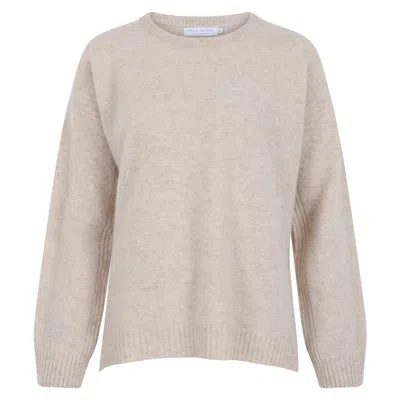 Paul James Knitwear Neutrals Womens Lambswool Zoe Drop Shoulder Jumper - Linen