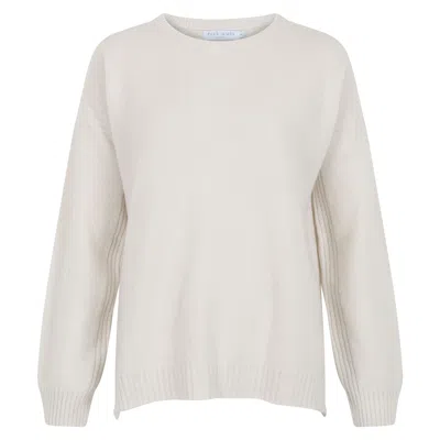 Paul James Knitwear Neutrals Womens Lambswool Zoe Drop Shoulder Jumper - Off White