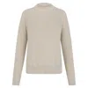 Paul James Knitwear Neutrals Womens Lightweight Cotton Camilla Fisherman Rib Jumper - Linen