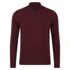Paul James Knitwear Red Mens Extra Fine Merino Wool Mock Turtleneck Shaw Jumper - Burgundy In Red