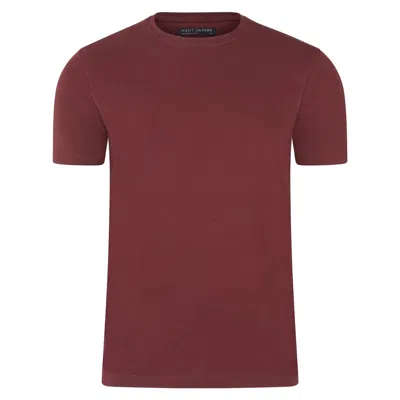 Paul James Knitwear Red Mens Heavyweight Charles Fitted Supima Cotton T-shirt - Port