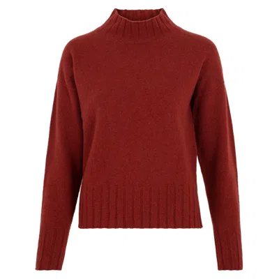 Paul James Knitwear Red Womens Lambswool Lola Grown On Neck Jumper - Tiger
