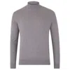 Paul James Knitwear Silver Mens Ultra Fine Cotton Mock Turtle Neck Spencer Jumper - Ash Grey In Silver
