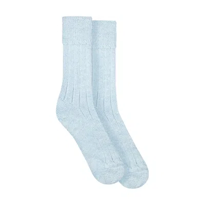 Paul James Knitwear Women's Alpaca Kenilworth Lounge Socks - Baby Blue