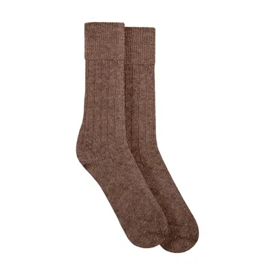 Paul James Knitwear Women's Alpaca Kenilworth Lounge Socks - Brown