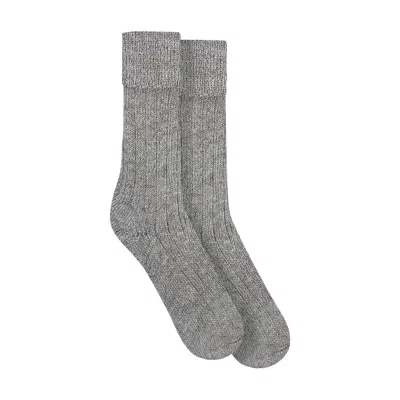 Paul James Knitwear Women's Alpaca Kenilworth Lounge Socks - Pearl Grey