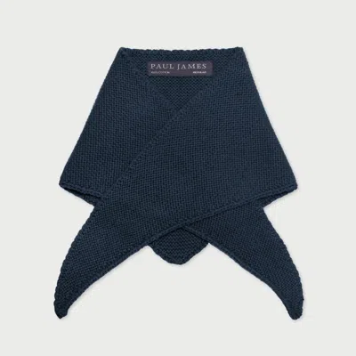 Paul James Knitwear Women's Blue Cotton Aisne Textured Mini Neckerchief