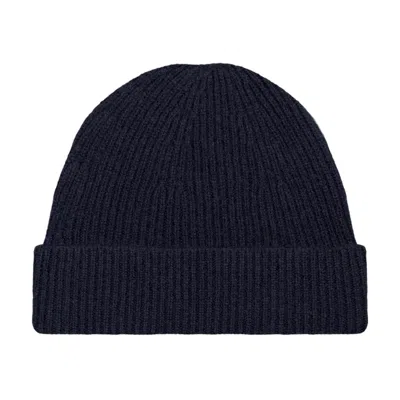 Paul James Knitwear Women's Blue Lightweight Merino Cashmere Beaulinee Beanie - Submarine Navy