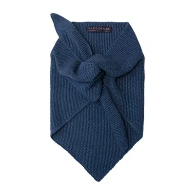 Paul James Knitwear Women's Cotton Textured Triangle Scarf - Bluemelange