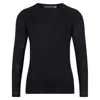 Paul James Knitwear Women's Mens Midweight Merino Activewear Base Layer Zeus Top - Black In Black