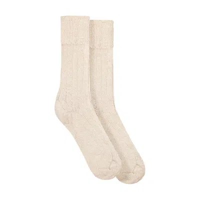 Paul James Knitwear Women's Neutrals Alpaca Kenilworth Lounge Socks - Natural Cream In White