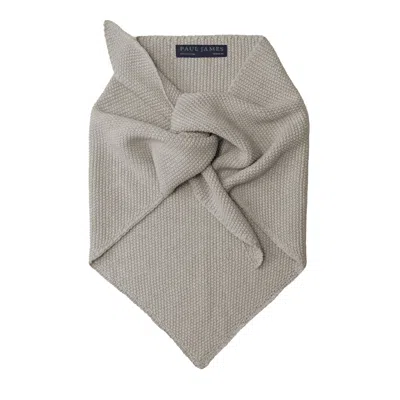 Paul James Knitwear Women's Neutrals Cotton Textured Triangle Scarf - Oatmeal In Gray