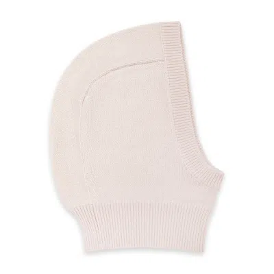 Paul James Knitwear Women's Pink Merino Cashmere Noé Open Face Balaclava - Oyster
