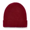 Paul James Knitwear Women's Red 100% Cashmere Ribbed Beanie Hat - Claret In Red