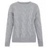 Paul James Knitwear Womens Chunky Merino Wool Mary Cable Jumper - Light Grey In Grey