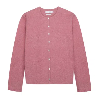 Paul James Knitwear Womens Lambswool Leona Crew Neck Cardigan - Nougat Pink