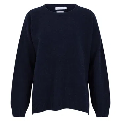 Paul James Knitwear Womens Lambswool Zoe Drop Shoulder Jumper - Oxford Blue